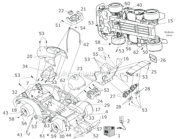 Page A Diagram and Parts List for C0530  Power Wheels Ride-On ATVs
